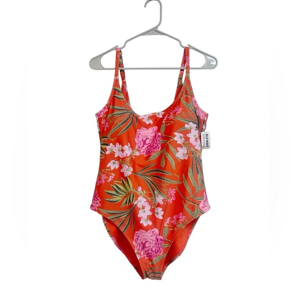Old Navy Women’s One-Piece Swimsuit Red Floral Size XL NWT - Picture 2 of 8